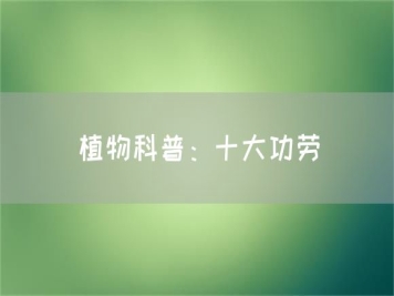 植物科普：十大功勞